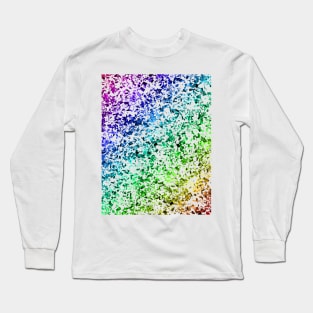 All Over Rainbow Gradient Glass Shards Pattern Long Sleeve T-Shirt